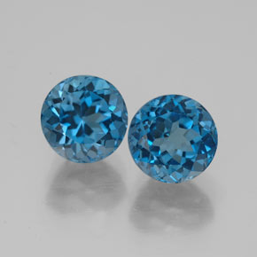 4.29 ct Blue Topaz Gemstone, Topaz Gem in Round Facet Shape for Sale.