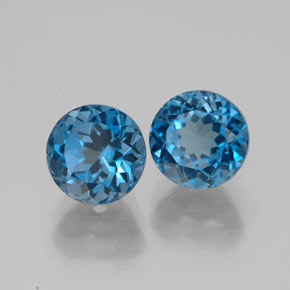 4.29 ct Blue Topaz Stone, Natural Topaz in Round Facet Shape for Sale