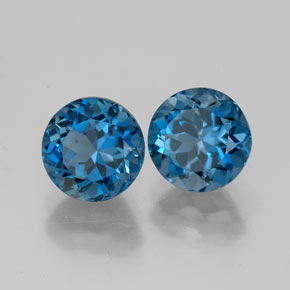 3.79 ct Blue Topaz Stone, Natural Topaz in Round Facet Shape for Sale