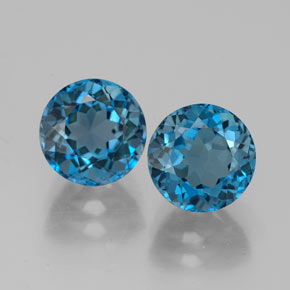 4.03 ct Blue Topaz Gemstone, Topaz Gem in Round Facet Shape for Sale.