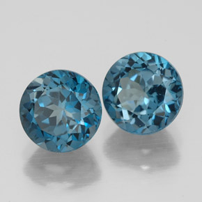 3.76 ct Blue Topaz Stone, Natural Topaz in Round Facet Shape for Sale