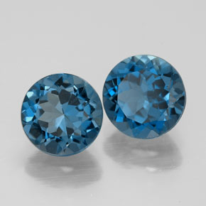 3.31 ct Blue Topaz Stone, Natural Topaz in Round Facet Shape for Sale