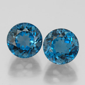 3.90 ct Blue Topaz Gemstone, Topaz Gem in Round Facet Shape for Sale.