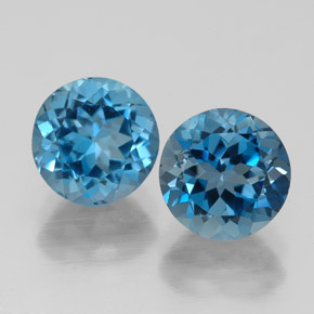 3.69 ct Blue Topaz Gemstone, Topaz Gem in Round Facet Shape for Sale.