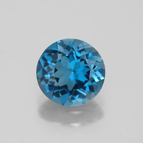 1.53 ct Blue Topaz Gemstone, Topaz Gem in Round Facet Shape for Sale.