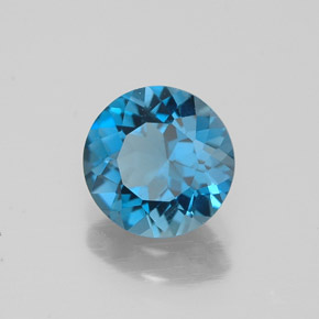 1.53 ct Blue Topaz Stone, Natural Topaz in Round Facet Shape for Sale