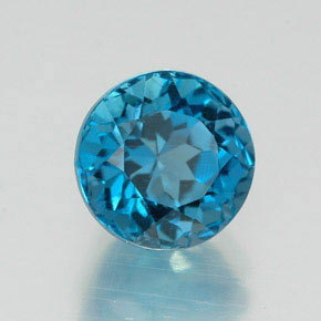 2.12 ct Blue Topaz Stone, Natural Topaz in Round Facet Shape for Sale