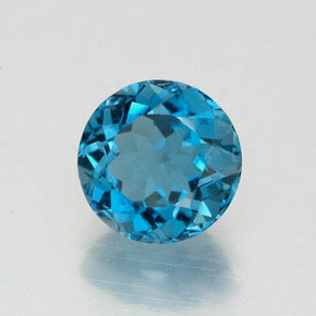 1.73 ct Blue Topaz Stone, Natural Topaz in Round Facet Shape for Sale