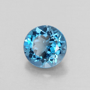 1.65 ct Blue Topaz Stone, Natural Topaz in Round Facet Shape for Sale