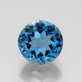 2.62 ct Blue Topaz Gemstone, Topaz Gem in Round Facet Shape for Sale.