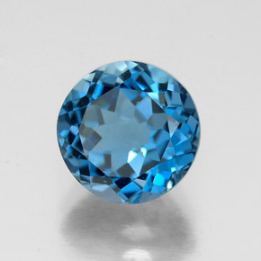 2.62 ct Blue Topaz Stone, Natural Topaz in Round Facet Shape for Sale