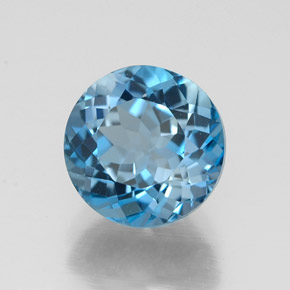 2.79 ct Blue Topaz Stone, Natural Topaz in Round Facet Shape for Sale