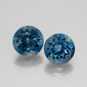 4.52 ct Blue Topaz Gemstone, Topaz Gem in Round Facet Shape for Sale.