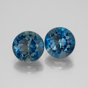 4.52 ct Blue Topaz Stone, Natural Topaz in Round Facet Shape for Sale