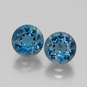 3.70 ct Blue Topaz Gemstone, Topaz Gem in Round Facet Shape for Sale.