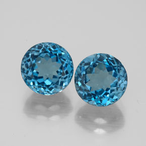 3.88 ct Blue Topaz Gemstone, Topaz Gem in Round Facet Shape for Sale.