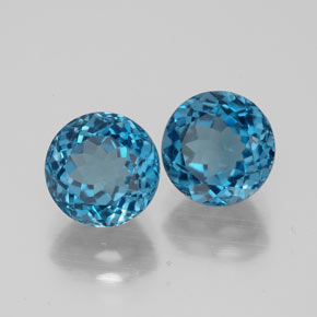 3.88 ct Blue Topaz Stone, Natural Topaz in Round Facet Shape for Sale