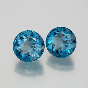 3.75 ct Blue Topaz Stone, Natural Topaz in Round Facet Shape for Sale