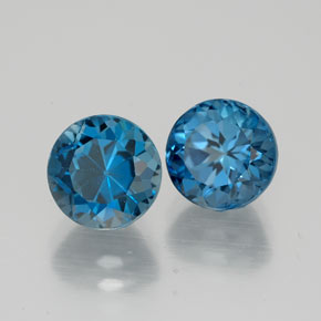 3.94 ct Blue Topaz Stone, Natural Topaz in Round Facet Shape for Sale