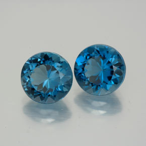 4.57 ct Blue Topaz Stone, Natural Topaz in Round Facet Shape for Sale