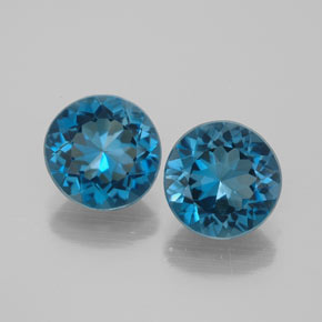 4.51 ct Blue Topaz Gemstone, Topaz Gem in Round Facet Shape for Sale.