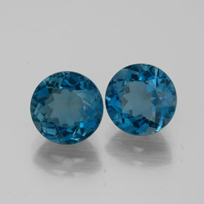 3.68 ct Blue Topaz Stone, Natural Topaz in Round Facet Shape for Sale