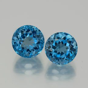 4.14 ct Blue Topaz Gemstone, Topaz Gem in Round Facet Shape for Sale.