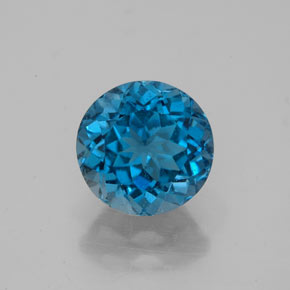 2.63 ct Blue Topaz Gemstone, Topaz Gem in Round Facet Shape for Sale.