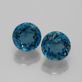 3.70 ct Blue Topaz Gemstone, Topaz Gem in Round Facet Shape for Sale.