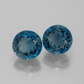 3.70 ct Blue Topaz Stone, Natural Topaz in Round Facet Shape for Sale