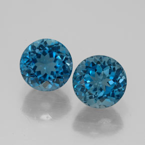 4.19 ct Blue Topaz Gemstone, Topaz Gem in Round Facet Shape for Sale.