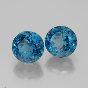 4.19 ct Blue Topaz Stone, Natural Topaz in Round Facet Shape for Sale