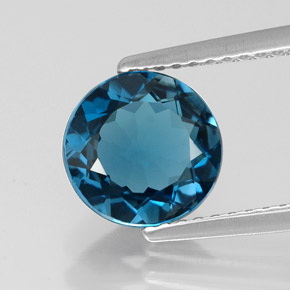 2.05 ct Blue Topaz Gemstone, Topaz Gem in Round Facet Shape for Sale.