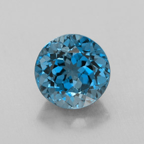 2.60 ct Blue Topaz Gemstone, Topaz Gem in Round Facet Shape for Sale.