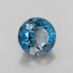 2.60 ct Blue Topaz Stone, Natural Topaz in Round Facet Shape for Sale