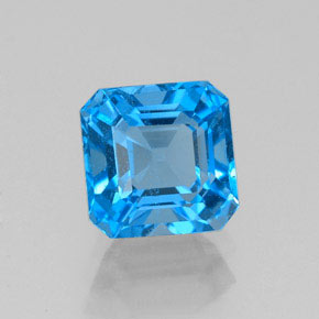 2.23 ct Blue Topaz Gemstone, Topaz Gem in Octagon Facet Shape for Sale.