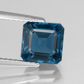 2.32 ct Blue Topaz Gemstone, Topaz Gem in Octagon Facet Shape for Sale.