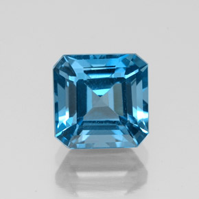 2.41 ct Blue Topaz Gemstone, Topaz Gem in Octagon Facet Shape for Sale.
