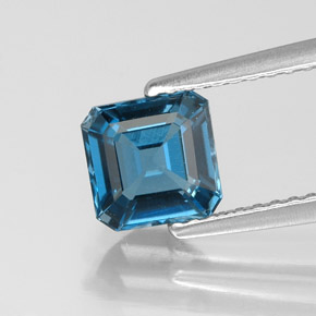1.27 ct Blue Topaz Gemstone, Topaz Gem in Octagon Facet Shape for Sale.