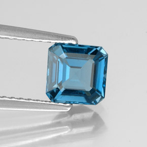 1.27 ct Blue Topaz Stone, Natural Topaz in Octagon Facet Shape for Sale
