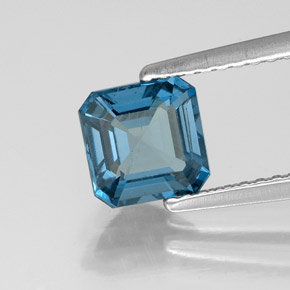 1.31 ct Blue Topaz Gemstone, Topaz Gem in Octagon Facet Shape for Sale.