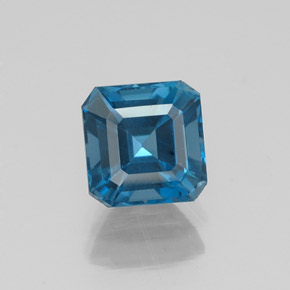 1.58 ct Blue Topaz Gemstone, Topaz Gem in Octagon Facet Shape for Sale.