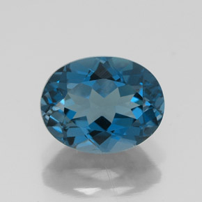 2.61 ct Blue Topaz Gemstone, Topaz Gem in Oval Facet Shape for Sale.