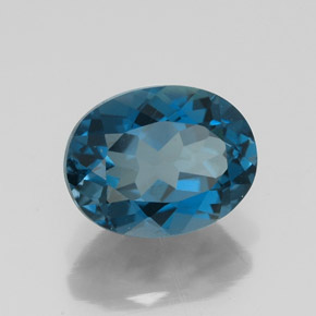 2.61 ct Blue Topaz Stone, Natural Topaz in Oval Facet Shape for Sale
