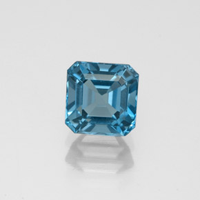 1.65 ct Blue Topaz Gemstone, Topaz Gem in Octagon Facet Shape for Sale.