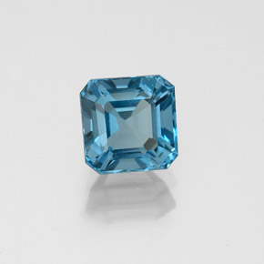 1.65 ct Blue Topaz Stone, Natural Topaz in Octagon Facet Shape for Sale