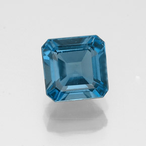 1.50 ct Blue Topaz Gemstone, Topaz Gem in Octagon Facet Shape for Sale.