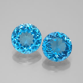 4.74 ct Blue Topaz Gemstone, Topaz Gem in Round Facet Shape for Sale.