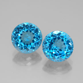 5.05 ct Blue Topaz Gemstone, Topaz Gem in Round Facet Shape for Sale.