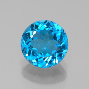 2.29 ct Blue Topaz Gemstone, Topaz Gem in Round Facet Shape for Sale.